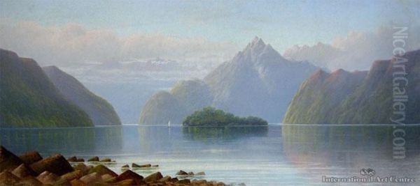 Entrance To Milford Sound Oil Painting by John Douglas Perrett