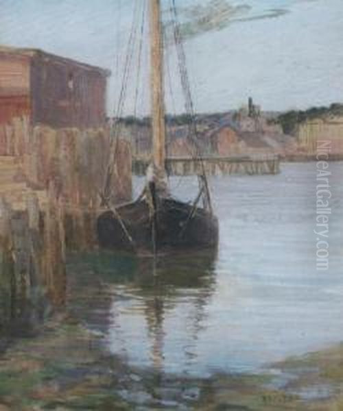 Gloucester Wharf Oil Painting by Bertha Eversfield Perrie