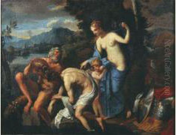 La Deification D'enee Oil Painting by Francois Perrier Le Bourguignon