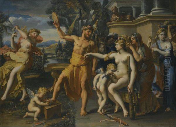 Hercules And Omphale Oil Painting by Francois Perrier Pontarlier