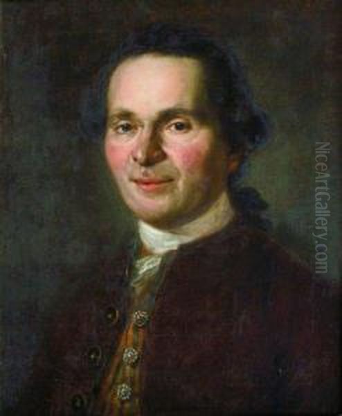 Portrait De Gentilhomme. Oil Painting by Jean-Baptiste Perronneau