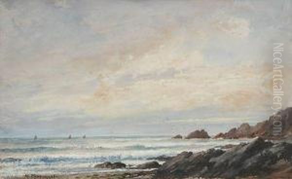 La Cote A Belle-ile-en-mer Oil Painting by Maurice Perronnet