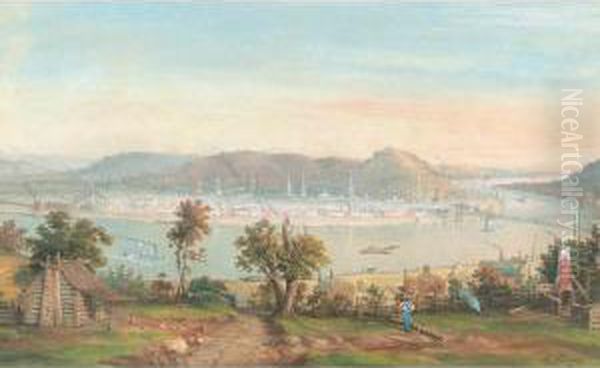 View Of Cincinnati Oil Painting by Adrien Marie Persac