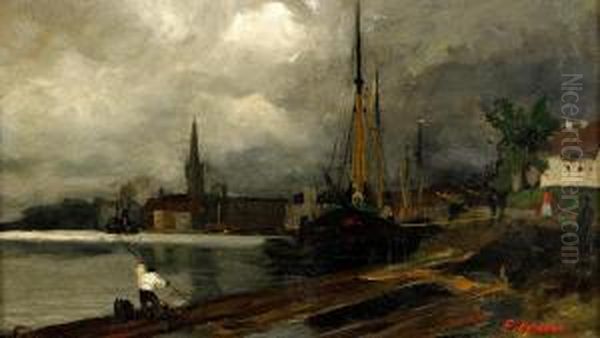 Utsikt Mot Riddarholmen - Stockholm Oil Painting by Edvard Perseus