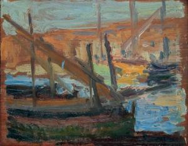 Port De Saint-tropez Oil Painting by Henri Person