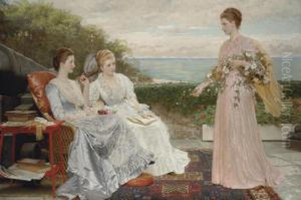 The Ramparts, Walmer Castle Oil Painting by Charles E. Perugini