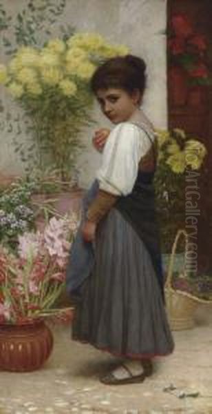 The Flower Merchant Oil Painting by Kate, Nee Dickens Perugini