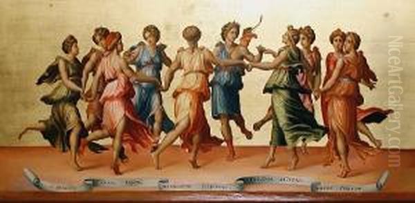 Dance Of Apollo With The Nine Muses Oil Painting by Baldassare Peruzzi