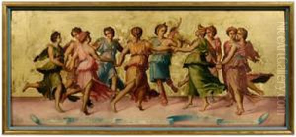 The Dance Of Apollo With The Muses Oil Painting by Baldassare Peruzzi