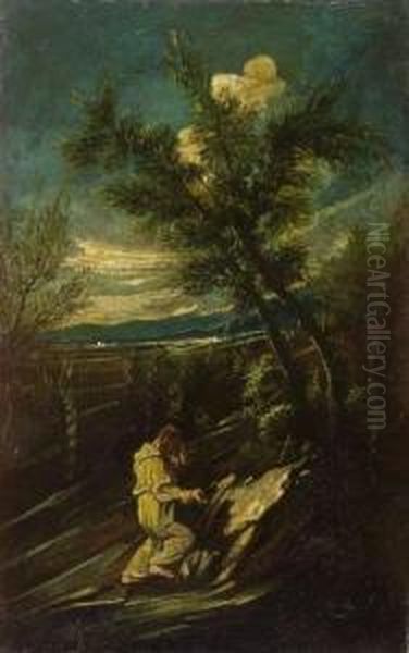 Shepherd In The Wilderness Oil Painting by Giovanni Peruzzini