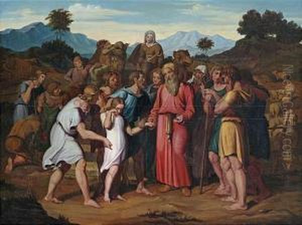 Joseph Sold By His Brothers. Oil Painting by Carl Gottlieb Peschel