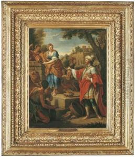 Rebecca At The Well Oil Painting by Girolamo Pesci