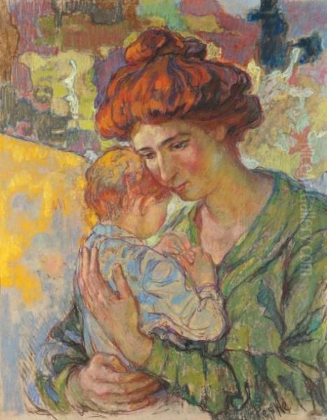 Mere A L'enfant Oil Painting by Jean Peske