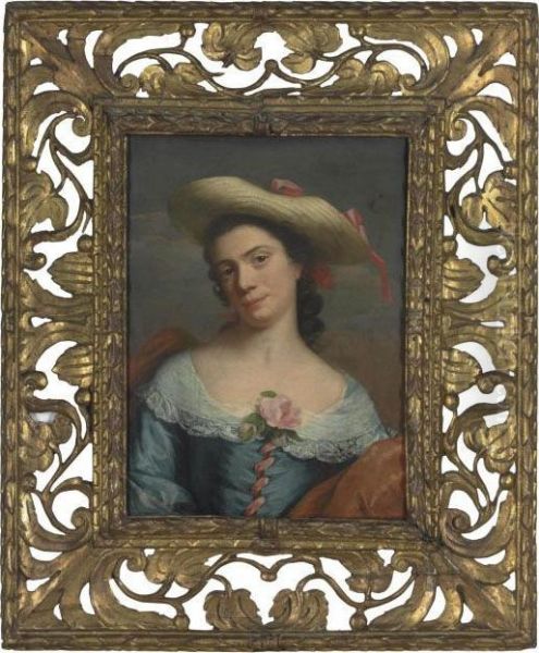 Portrait Of A Lady Oil Painting by Antoine Pesne