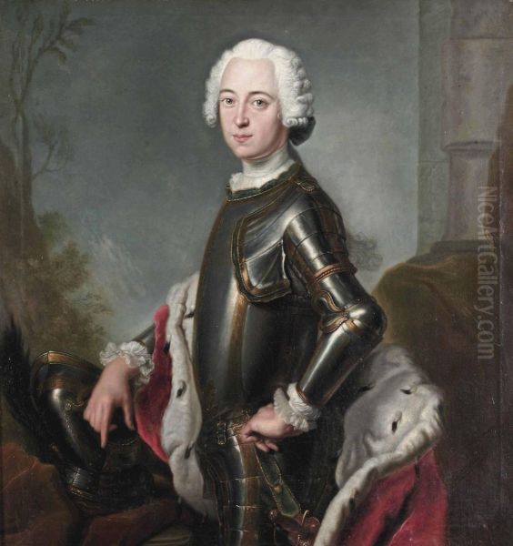 Portrait Of Friedrich, Duke Of Mecklenburg-schwerin Oil Painting by Antoine Pesne