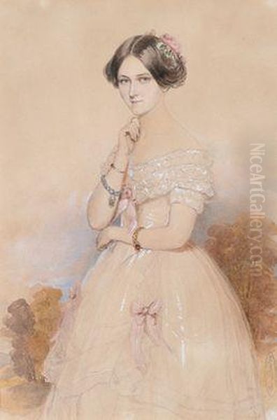 Bildnis Der Prinzessin Caroline Von Wasa Oil Painting by Emanuel Thomas Peter