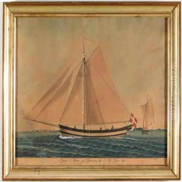 The Yacht Johanne Marie Of Vordingborg Under The Command Of H.spur Oil Painting by Jorgen Peter Olsen