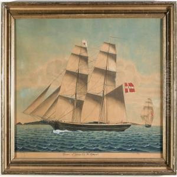 The Brig Herman Of Copenhagen Oil Painting by Jorgen Peter Olsen