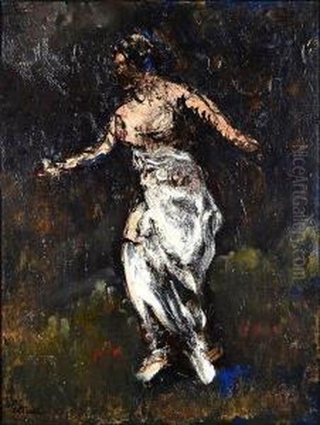 Isadora Duncan. Ou Envol Oil Painting by Adolphe Peterelle