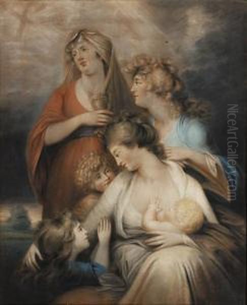 Faith, Hope And Charity Oil Painting by Matthew William Peters