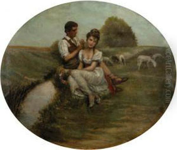 Pastoral Scene Oil Painting by Otto Peters