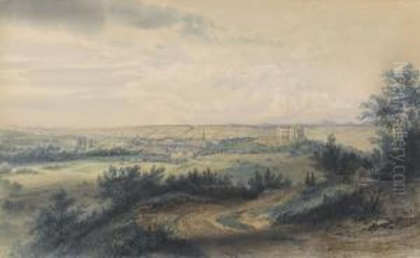 Weite Landschaft Mit Blick Auf Eine Stadt Oil Painting by Pieter Francis Peters