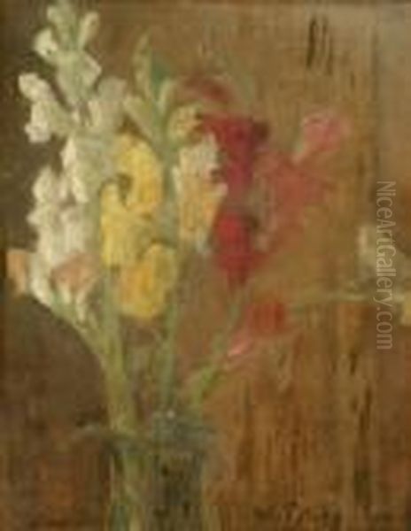 Blomster I Vase Oil Painting by Wilhelm Peters