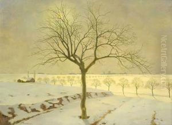 Winterlandschaft Oil Painting by Carl Petersen