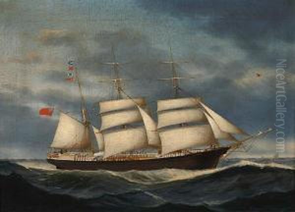 The Barque Annie Burrill Oil Painting by Heinrich And. Sophus Petersen