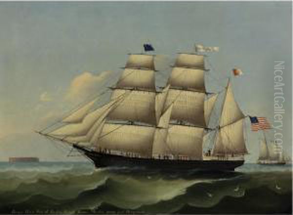 The Barque White Sea Of Boston Oil Painting by Heinrich And. Sophus Petersen