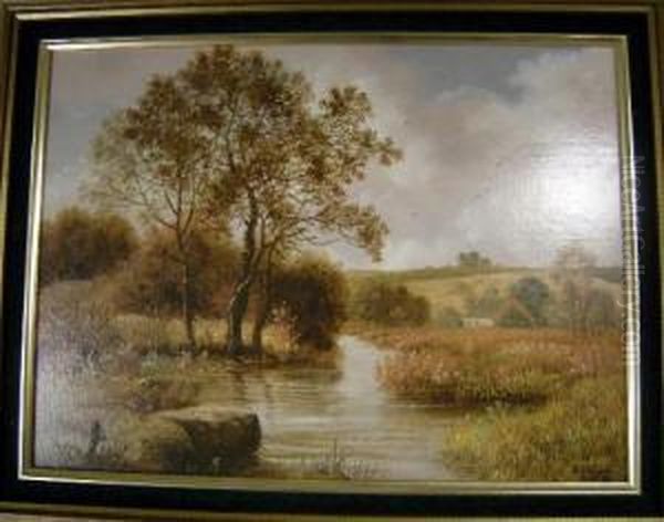 View In Thecotswolds S Oil Painting by Julius Hans Henrik Petersen