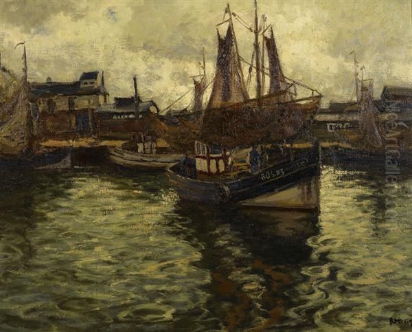 Boote Im Hafen. by Lorenz Petersen