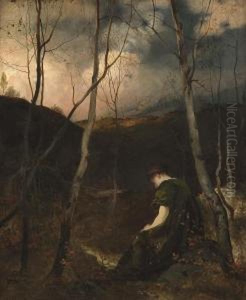 Autumn Evening Oil Painting by Eilif Peterssen