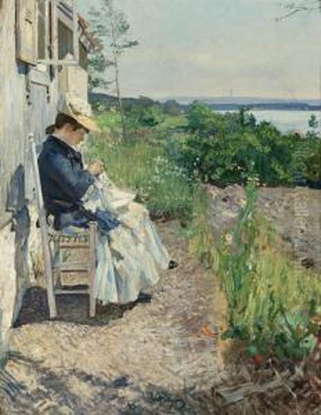 Sunshine, Kalvaya Oil Painting by Eilif Peterssen