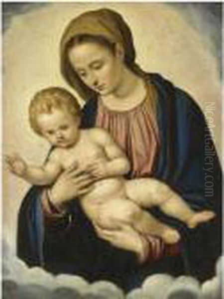 Madonna And Child Oil Painting by Simone Peterzano