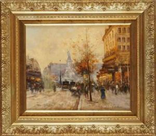 La Place De La Republique Oil Painting by Jules Petillion