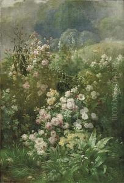 Wild Roses Oil Painting by Alfred Petit