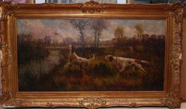 Hunting Dogs Oil Painting by Eugene Petit