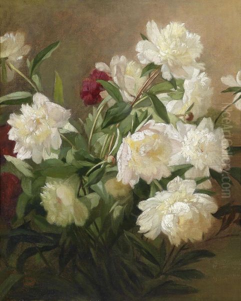 Peonies Oil Painting by Eugene Petit