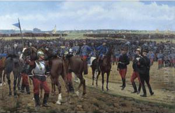 A Division Of Cavalry Oil Painting by Pierre Petit-Gerard