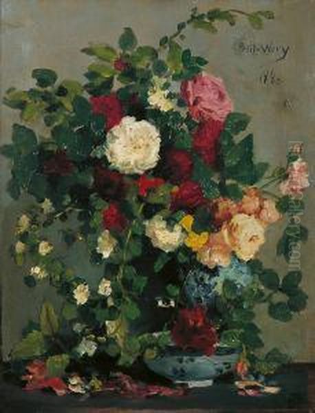 Vase De Fleurs Oil Painting by Georges Petit-Werry