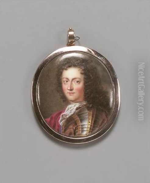 A Miniature Of A Nobleman Oil Painting by Jean I Petitot