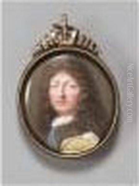 A Miniature Of Louis Xiv, King Of France Oil Painting by Jean I Petitot