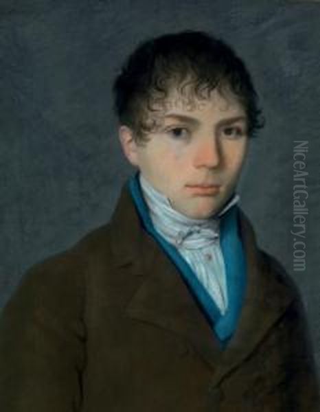 Portrait D'un Jeune Homme En Buste Oil Painting by Pierre Petitot