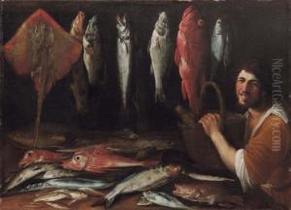 La Pescheria Oil Painting by Astolfo Petrazzi