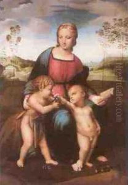 Madonna Del Cardellino Oil Painting by Alessandro Petrini