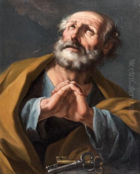 Saint Pierre Repentant Oil Painting by Giuseppe Antonio Petrini