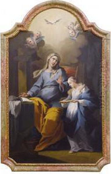 Educazione Della Vergine Oil Painting by Giuseppe Antonio Petrini