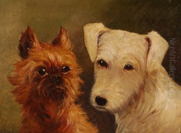 Terriers Oil Painting by Wassilij P. Petroff