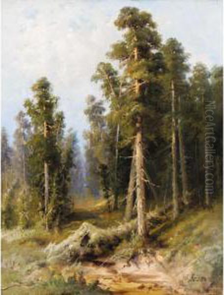 Forest With Wind-felled Trees Oil Painting by Alexander Petrovich Apsit